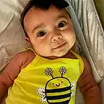 Nose, Face, Cheek, Skin, Head, Outerwear, Eyes, Baby & Toddler Clothing, Sleeve, Smile, Happy, Gesture, Eyelash, Finger, Baby, Cool, T-shirt, Toddler, Child, Person