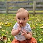Skin, Plant, People In Nature, Leaf, Happy, Baby & Toddler Clothing, Grass, Baby, Toddler, Playing With Kids, Meadow, Wood, Lawn, Child, Smile, Grassland, Tree, Fun, Sitting, Person