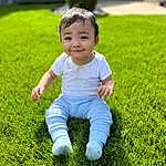 Face, Smile, People In Nature, Plant, Nature, Natural Environment, Happy, Baby & Toddler Clothing, Flash Photography, Sunlight, Grass, Toddler, Fun, Grassland, Groundcover, Meadow, Baby, Person, Joy