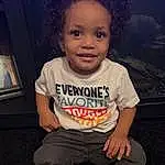 Nose, Cheek, Skin, Head, Chin, Hairstyle, Smile, Human Body, Flash Photography, Sleeve, Standing, Baby & Toddler Clothing, Happy, T-shirt, Cool, Toddler, Fun, Tints And Shades, Walking Shoe, Person, Joy