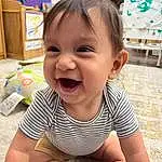 Nose, Cheek, Smile, Skin, Facial Expression, Watch, Mouth, Blue, Human Body, Sleeve, Baby & Toddler Clothing, Iris, Happy, Baby, Toddler, Summer, Fun, People, Child, Person