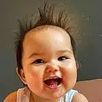 Child, Face, Hair, Forehead, Facial Expression, Nose, Skin, Eyebrow, Head, Chin, Smile, Toddler, Cheek, Baby, Hairstyle, Lip, Baby Making Funny Faces, Ear, Mouth, Laugh, Person