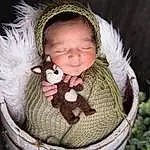 Child, Baby, Wool, Toddler, Baby Products, Grass, Bonnet, Basket, Wicker, Crochet, Person
