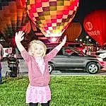 Aerostat, Vehicle, Wheel, Plant, Smile, Tire, Hot Air Ballooning, Balloon, Hot Air Balloon, Happy, Pink, Red, Car, Shorts, Leisure, Magenta, Beauty, Recreation, Grass, Fun, Person, Joy