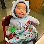 Face, Cheek, Smile, Comfort, Baby & Toddler Clothing, Sleeve, Baby, Toddler, Happy, Jacket, Cabinetry, Child, Sitting, Furry friends, Linens, Wood, Room, Baby Sleeping, Pattern, Person