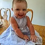 Face, Smile, Skin, Head, Hairstyle, Shoulder, Tableware, Baby & Toddler Clothing, Human Body, Sleeve, Standing, Happy, Comfort, Wood, Toddler, Child, Baby, Hardwood, Person, Joy