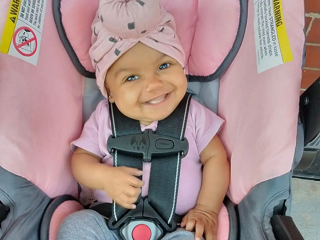 Smile, Baby Carriage, Comfort, Baby, Baby & Toddler Clothing, Toddler, Happy, Service, Personal Protective Equipment, Child, Baby Products, Baby Safety, Thigh, Cap, Shorts, Sitting, Fashion Accessory, Knee, Hat, Fun, Person, Joy, Headwear