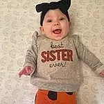 Face, Cheek, Head, Smile, Outerwear, White, Baby & Toddler Clothing, Active Pants, Textile, Sleeve, Standing, Happy, T-shirt, Pink, Baby, Cool, Font, Toddler, Beauty, Person, Headwear