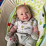Cheek, Skin, Head, Smile, Eyes, Facial Expression, Comfort, Baby & Toddler Clothing, Textile, Sleeve, Baby, Baby Carriage, Iris, Toddler, People, Child, Happy, Baby Products, Sitting, Person