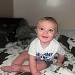 Face, Hair, Smile, Head, Skin, Eyes, Flash Photography, Sleeve, Baby & Toddler Clothing, Wood, Happy, Finger, Comfort, Cool, Toddler, T-shirt, Baby, Child, Person, Joy