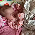 Child, Baby, Pink, Blanket, Textile, Linens, Bedtime, Sleep, Nap, Toddler, Baby Sleeping, Baby Products, Person