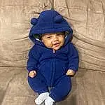 Face, Head, Outerwear, Eyes, Comfort, Sleeve, Baby & Toddler Clothing, Baby, Toddler, Electric Blue, Wood, Fun, Winter, Sitting, Linens, Play, Child, Cap, Recreation, Person, Headwear