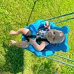 Shorts, Swing, People In Nature, Outdoor Recreation, Outdoor Play Equipment, Grass, Leisure, Sneakers, Recreation, Fun, Electric Blue, Lawn, Playground, Grassland, Toddler, Plant, Child, Play, Rope, Person