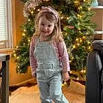 Christmas Tree, Outerwear, Smile, White, Christmas Ornament, Sleeve, Standing, Christmas Decoration, People, Happy, Holiday, Event, Toddler, Tree, Fun, Christmas, Pattern, Sitting, Luggage And Bags, Person, Joy