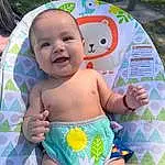 Skin, Head, Stomach, Smile, Green, Swimwear, Baby & Toddler Clothing, Textile, Trunks, Baby, Pink, Toddler, Finger, Chest, Happy, Thigh, Trunk, Abdomen, Undergarment, Baby Products, Person, Joy