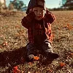 People In Nature, Pumpkin, Plant, Grass, Wood, Adaptation, Calabaza, Tints And Shades, Happy, Landscape, Winter Squash, Toddler, Soil, Deciduous, Hat, Sky, Vegetable, Child, Squash, Grassland, Person, Headwear