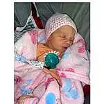 Child, Baby, Turquoise, Pink, Bonnet, Toddler, Headgear, Sleep, Textile, Birth, Nap, Baby Sleeping, Person, Headwear