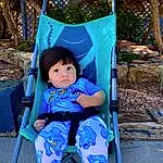 Blue, Azure, Plant, Toddler, Baby & Toddler Clothing, Leisure, Recreation, Tree, Electric Blue, Fun, City, Baby, Child, Happy, Outdoor Play Equipment, People In Nature, Sitting, Playground, Play, Baby Products, Person