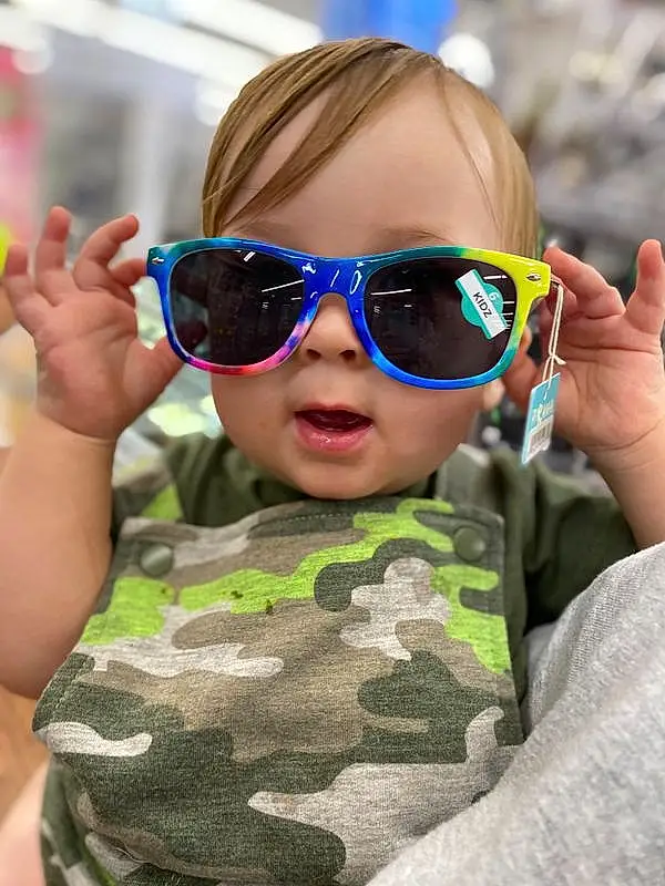 Eyewear, Sunglasses, Glasses, Cool, Personal Protective Equipment, Goggles, Child, Vision Care, Fun, Toddler, Reflection, Aviator Sunglass, Glass, Photography, Vacation, Eye Glass Accessory, Camouflage, Person