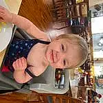 Smile, Staple Food, Yellow, Food, Ingredient, Toddler, Recipe, Child, Baby, Fun, Happy, Tableware, Wood, Comfort Food, Room, Dish, Kitchen, Baby & Toddler Clothing, Sitting, Italian Food, Person, Joy, Blurred