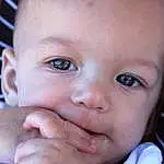 Nose, Cheek, Skin, Lip, Chin, Eyebrow, Mouth, Eyelash, Iris, Ear, Gesture, Baby, Finger, Baby & Toddler Clothing, Toddler, Happy, Thumb, Child, Nail, Fun, Person