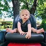 Vroom Vroom, Tree, Sitting, Child, Vehicle, Vacation, Fun, Summer, Luxury Vehicle, Car, Leisure, Automotive Exterior, Plant, Smile, Car Seat, Toddler, Person