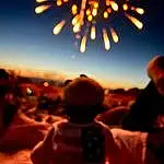 Sky, Fireworks, Photograph, World, Light, Black, Lighting, Cloud, Entertainment, Crowd, Fun, Heat, Event, Tree, Recreation, Midnight, Darkness, Holiday, New Year, Travel