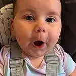 Nose, Cheek, Skin, Lip, Eyebrow, Eyelash, Mouth, Tongue, Baby & Toddler Clothing, Iris, Ear, Finger, Baby, Toddler, Happy, Child, Thumb, Tooth, Baby Products, Person, Surprise