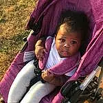 Skin, Purple, Happy, Baby Carriage, Pink, Violet, Cool, Toddler, Magenta, Adaptation, Baby, Leisure, Comfort, Child, Fun, Travel, Grass, Baby Products, Sitting, People In Nature, Person