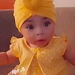 Face, Cheek, Skin, Arm, Facial Expression, Baby, Cap, Baby & Toddler Clothing, Sleeve, Orange, Yellow, Pink, Toddler, Cool, Child, Fun, Happy, Chest, Costume Hat, Person, Surprise, Headwear