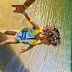 Water, People In Nature, Happy, Lake, Leisure, Recreation, Fun, Thigh, Human Leg, Child, Sports, Vacation, Personal Protective Equipment, Barefoot, Play, Beach, Reflection, Competition Event, Wave