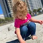 Hand, Leg, People In Nature, Body Of Water, Happy, People On Beach, Barefoot, Beach, Grass, Leisure, T-shirt, Denim, Thigh, Summer, Fun, Toddler, Sand, Foot, City, Beauty, Person