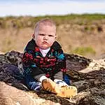 Sky, People In Nature, Wood, Flash Photography, Happy, Grass, Landscape, Leisure, Toddler, Fun, Recreation, Soil, Sand, Sitting, Child, Baby, Rock, Coast, Ocean, Person