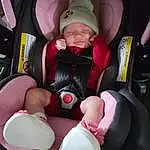 Facial Expression, White, Comfort, Seat Belt, Baby In Car Seat, Finger, Baby Carriage, Baby, Car Seat, Lap, Toddler, Thigh, Child, Auto Part, Car Seat Cover, Thumb, Head Restraint, Nail, Fun, Human Leg, Person, Headwear
