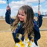 Swing, Outdoor Play Equipment, Smile, Playground, Fun, Recreation, Child, Photography, Play, Happy, Long Hair, Person