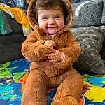Smile, Skin, Happy, Toy, Fun, Toddler, Leisure, Stuffed Toy, Child, Thigh, Baby, Furry friends, Plush, Teddy Bear, Sitting, Play, Thumb, Vacation, Person, Joy