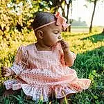 Face, Skin, Head, Plant, Eyes, People In Nature, Dress, Baby & Toddler Clothing, Flash Photography, Tree, Happy, Sunlight, Grass, Baby, Toddler, Grassland, Summer, Meadow, Child, Person