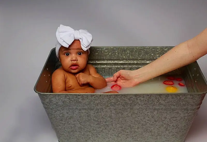 Baby Bathing, Comfort, Headgear, Baby, Bathing, Toddler, Household Supply, Cap, Rectangle, Child, Box, Baby Products, Barefoot, Fashion Accessory, Happy, Bathtub, Room, Sitting, Foot, Leisure, Person, Headwear