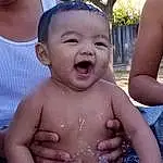 Child, Face, Facial Expression, Baby Bathing, Baby, Bathing, Head, Skin, Nose, Water, Fun, Baby Making Funny Faces, Mouth, Smile, Toddler, Barechested, Person