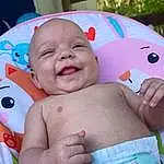 Nose, Cheek, Skin, Smile, Facial Expression, Mouth, Muscle, Stomach, Textile, Happy, Baby, Finger, Interaction, Pink, Comfort, Toddler, Leisure, Child, Abdomen, Thigh, Person
