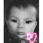 Nose, Cheek, Head, Lip, Chin, Eyes, Mouth, Eyelash, Flash Photography, Iris, Happy, Baby, Toddler, Font, Petal, Darkness, Child, Black & White, Photo Caption, Monochrome, Person