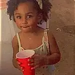 Lip, Jheri Curl, Shorts, Happy, Pink, Afro, Thigh, Beauty, Fun, Ringlet, Chest, Drinkware, Magenta, Drink, Human Leg, Party Supply, Toddler, Child, Play, Drinking, Person
