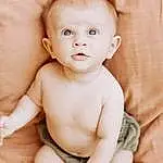 Nose, Face, Cheek, Skin, Lip, Chin, Hairstyle, Eyebrow, Eyes, Stomach, Mouth, Neck, Human Body, Iris, Happy, Baby, Chest, Baby & Toddler Clothing, Toddler, Comfort, Person