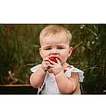 Nose, Lip, Flash Photography, Sleeve, Happy, Baby, Gesture, Baby & Toddler Clothing, Plant, Toddler, Tie, Eyelash, Grass, Thumb, Black & White, Child, Portrait, Eating, Portrait Photography, Sitting, Person