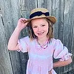 Clothing, Face, Hair, Smile, Skin, Head, Lip, Hat, Eyes, Plant, Human Body, Sun Hat, Happy, Sleeve, People In Nature, Baby & Toddler Clothing, Iris, Pink, Headgear, Toddler, Person, Joy, Headwear