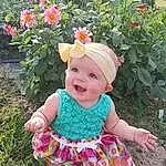 Face, Flower, Plant, People In Nature, Smile, Leaf, Botany, Pink, Petal, Grass, Hat, Tree, Rose, Happy, Groundcover, Baby & Toddler Clothing, Shrub, Toddler, Rose Family, Person, Headwear