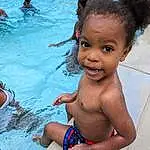 Water, Smile, Muscle, Swimming Pool, Happy, Fun, Toddler, Leisure, Bathing, Recreation, Chest, Child, Barechested, Personal Protective Equipment, Vacation, Leisure Centre, Barefoot, Play, Swimwear, Person