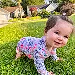 Plant, Cloud, Smile, Sky, Baby & Toddler Clothing, Tree, Sleeve, People In Nature, Happy, Grass, Toddler, Grassland, House, Leisure, Fun, Meadow, Baby, Lawn, Recreation, Person, Joy