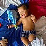 Smile, Textile, Shorts, Happy, Baby, Toddler, Comfort, Child, Thigh, Trunk, Electric Blue, Linens, Baby & Toddler Clothing, Chest, Fun, Navel, Abdomen, Sitting, Event, Leisure, Person