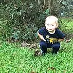 Smile, Plant, Eyes, People In Nature, Grass, Tree, Happy, Toddler, Groundcover, Baby, Terrestrial Plant, Baby & Toddler Clothing, Flash Photography, Baby Laughing, Lawn, Child, Sitting, T-shirt, Fun, Person, Joy
